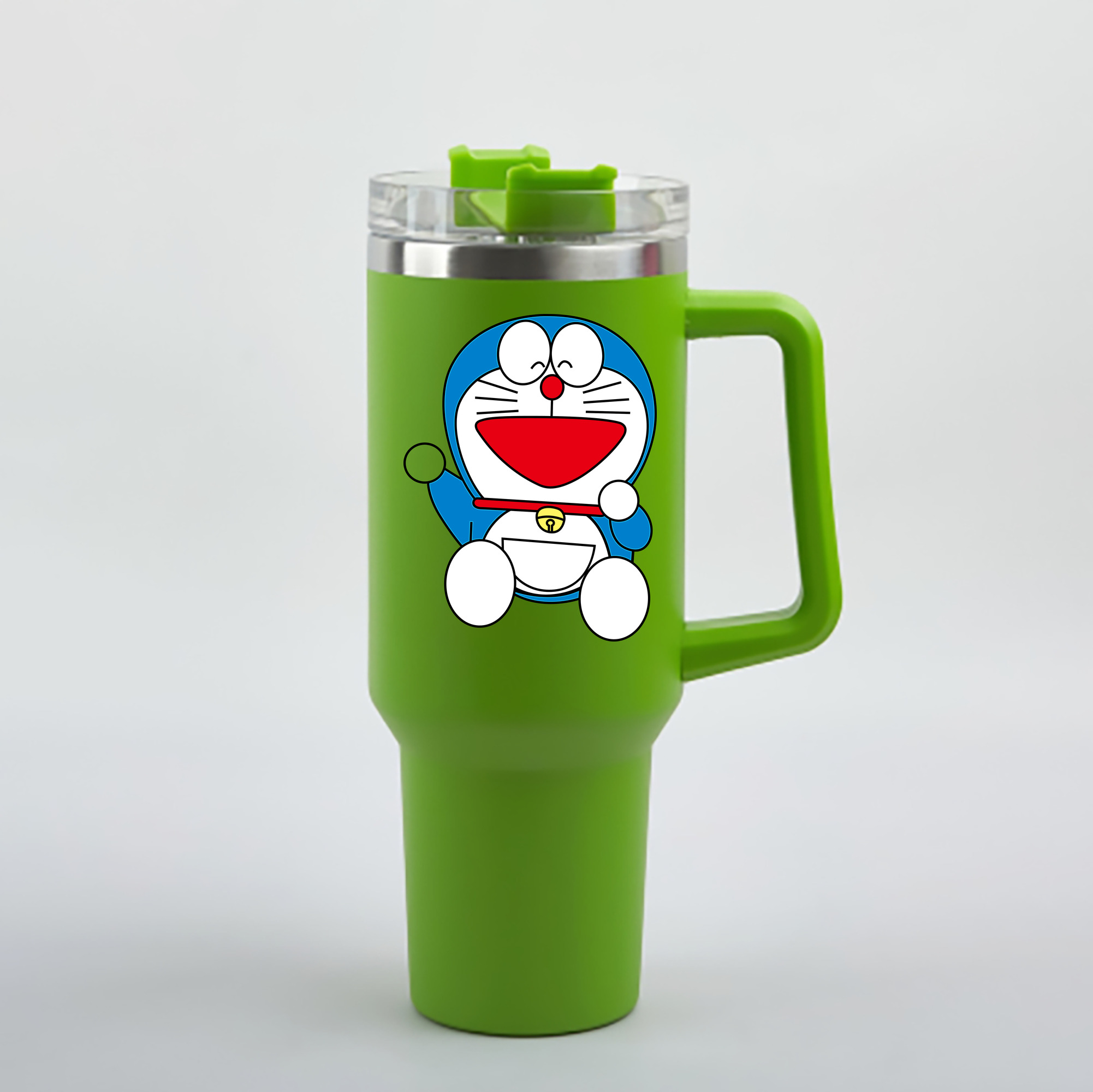 （画像用） ドラえもん Doraemon 1200mL車用タンブラー - クリスタルステッカー（プラスチックストロー付き）